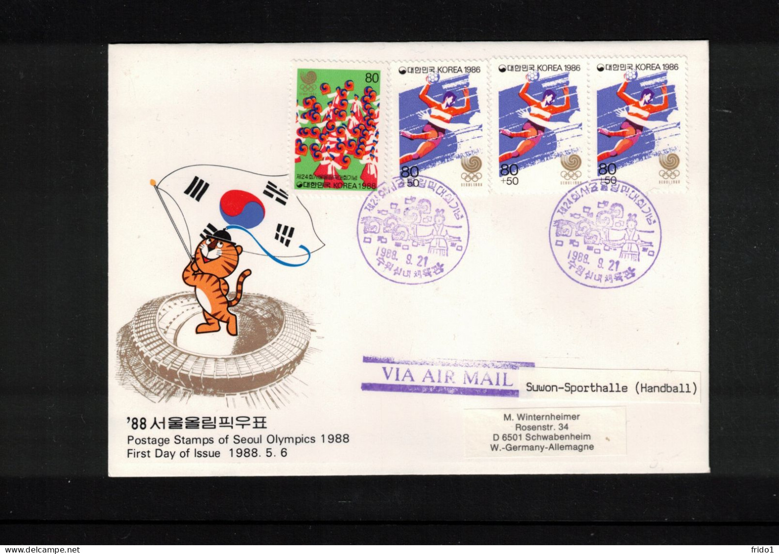 South Korea 1988 Olympic Games Seoul - Suwon Sport Hall - Handball Interesting Cover - Sommer 1988: Seoul