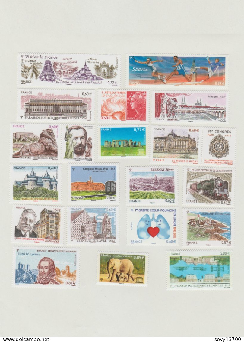 France Année 2012 Lot De 35 Timbres Neufs - Unused Stamps