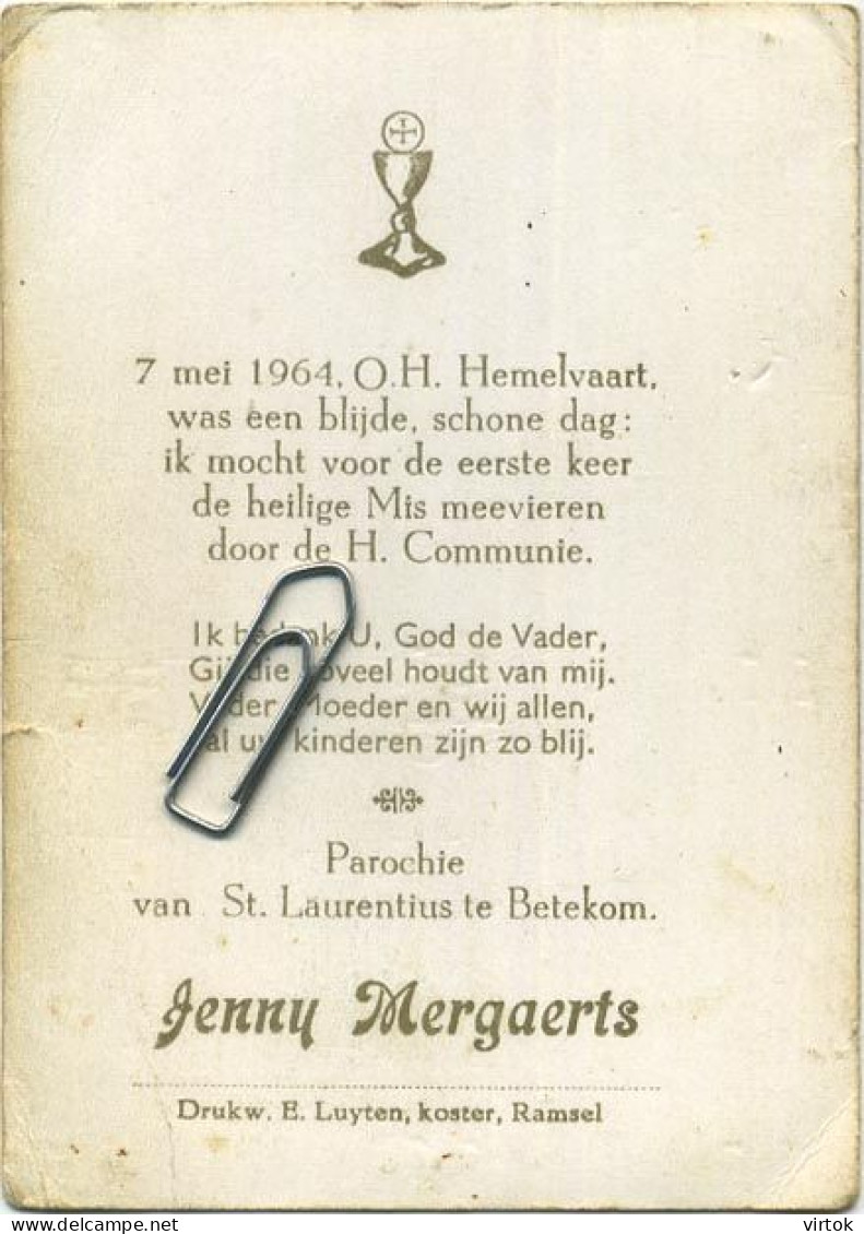 Betekom :  Jenny Meergaerts :  Communie 1964 - Andachtsbilder