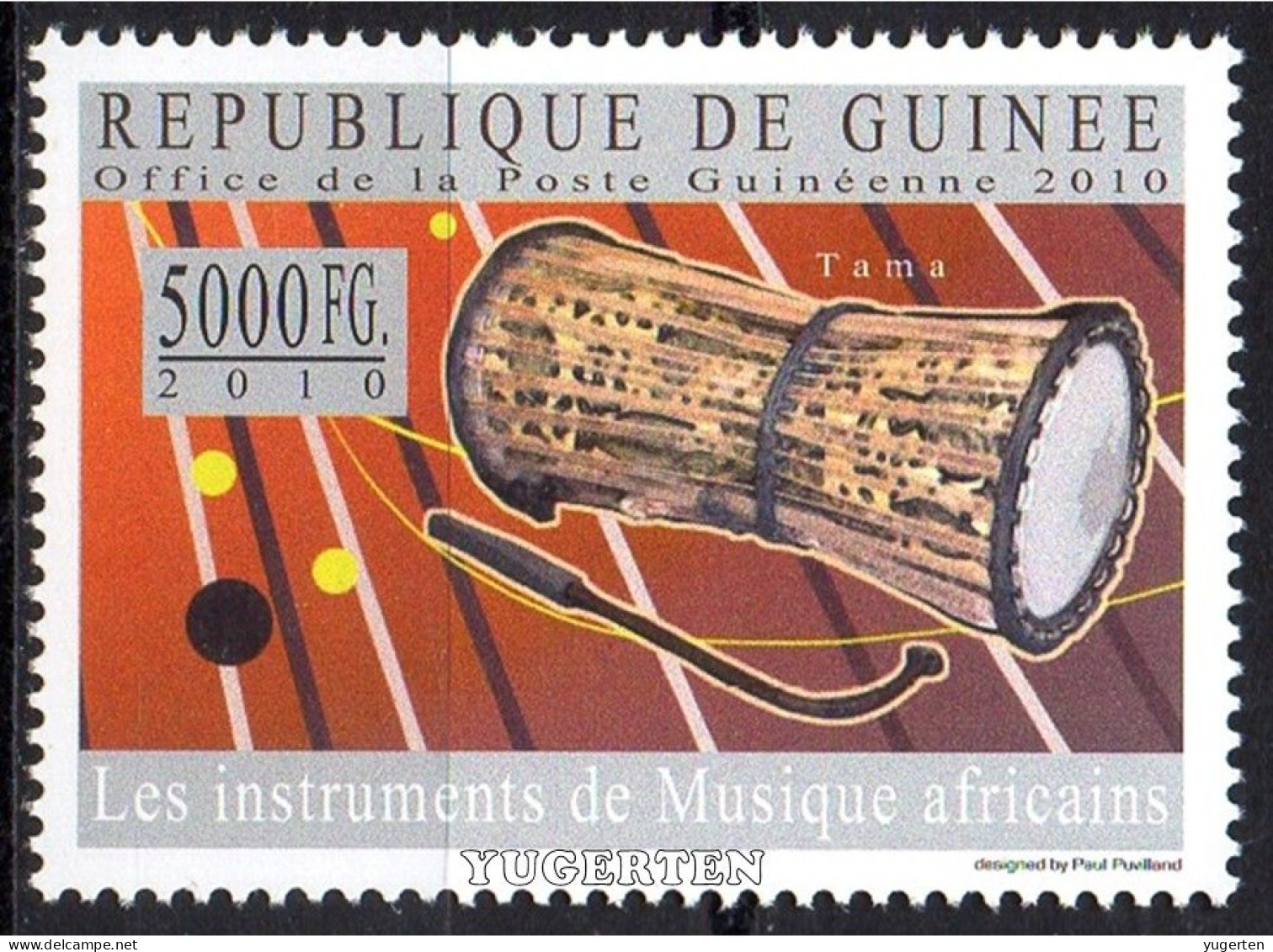 GUINEA 2010 - 1v - MNH - Africa Music Instruments - Tama - Musique, Muziek, Musik - Musikinstrumente - Musica Drums - Musique