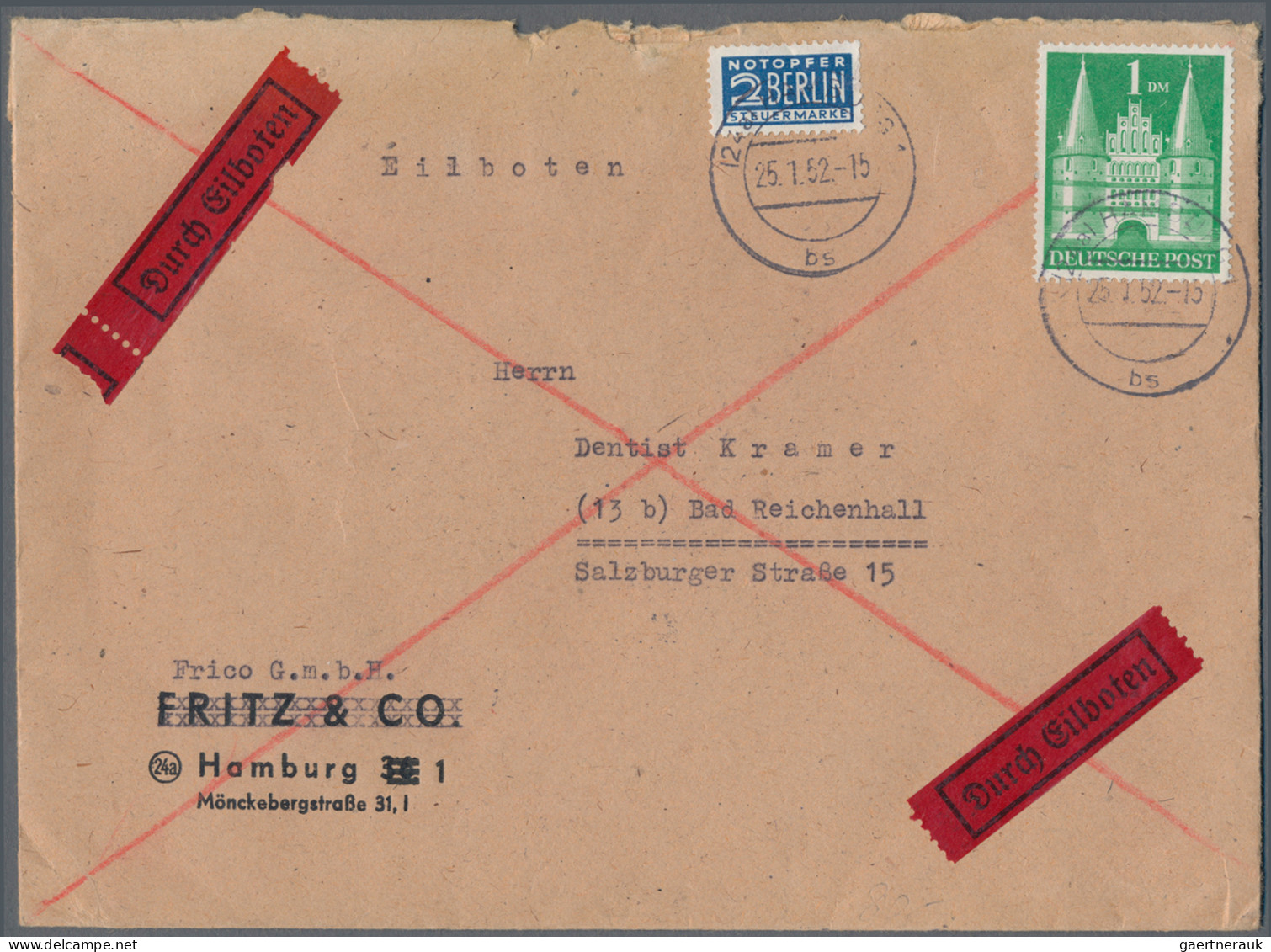 Bizone: 1948/1953, Bauten, Partie Von Ca. 140 Briefen Und Karten, Praktisch Alle - Andere & Zonder Classificatie