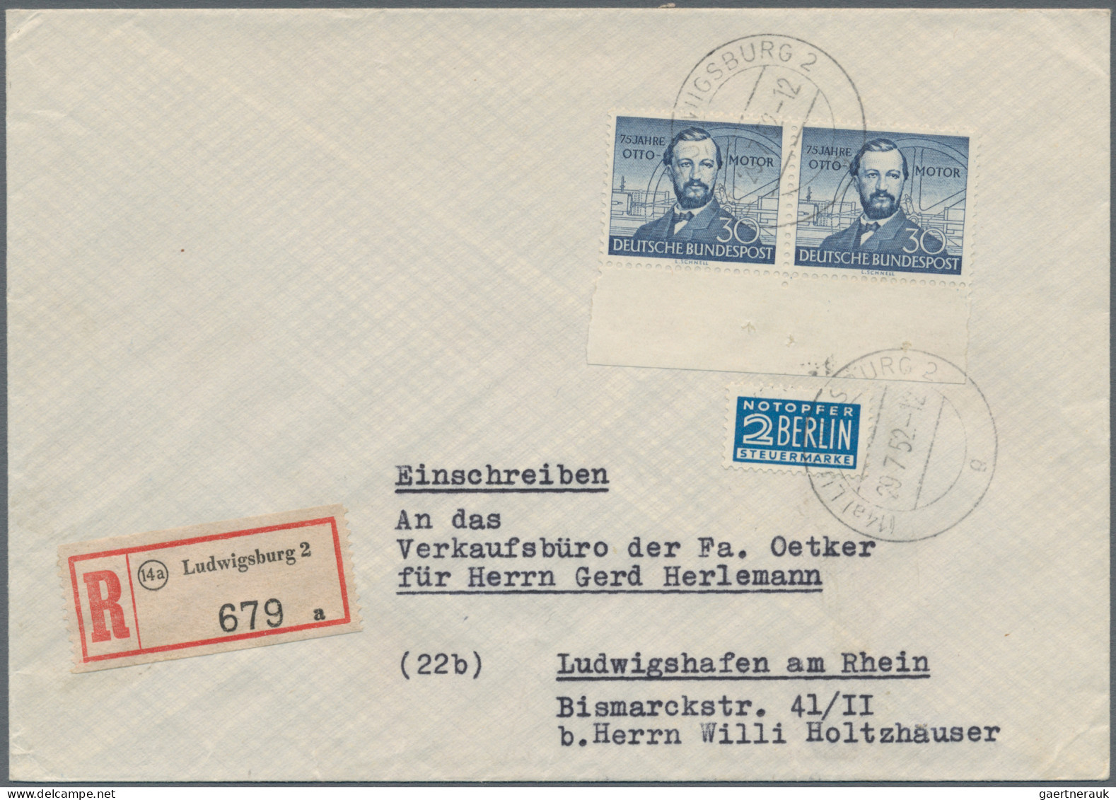 Bundesrepublik Deutschland: 1951/1955, Lot Mit 10 Verschiedenen Bedarfsbelegen M - Sammlungen