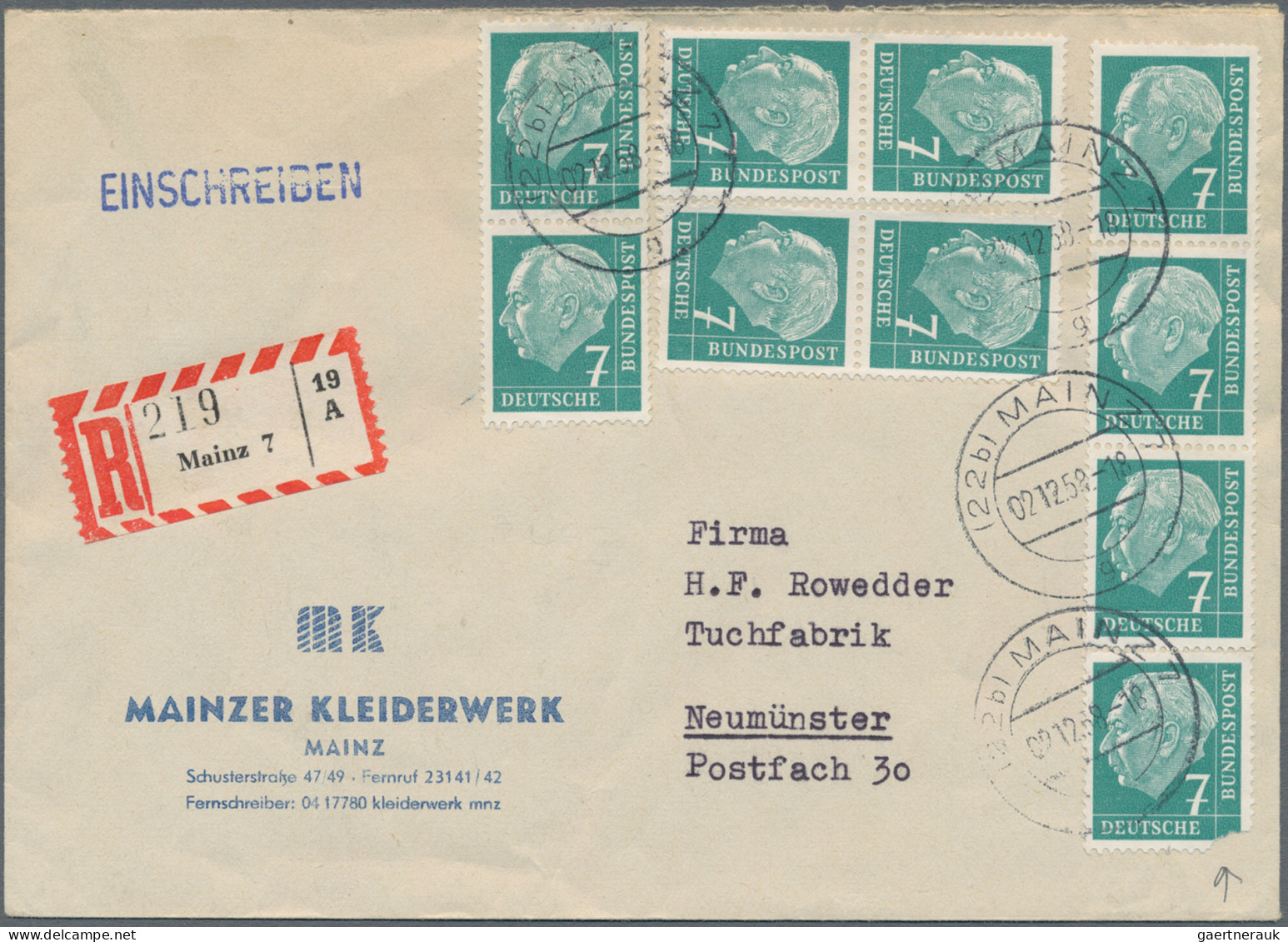 Bundesrepublik Deutschland: 1954, HEUSS I, Umfangreiche Sammlung Mit Ca. 350 Bel - Verzamelingen