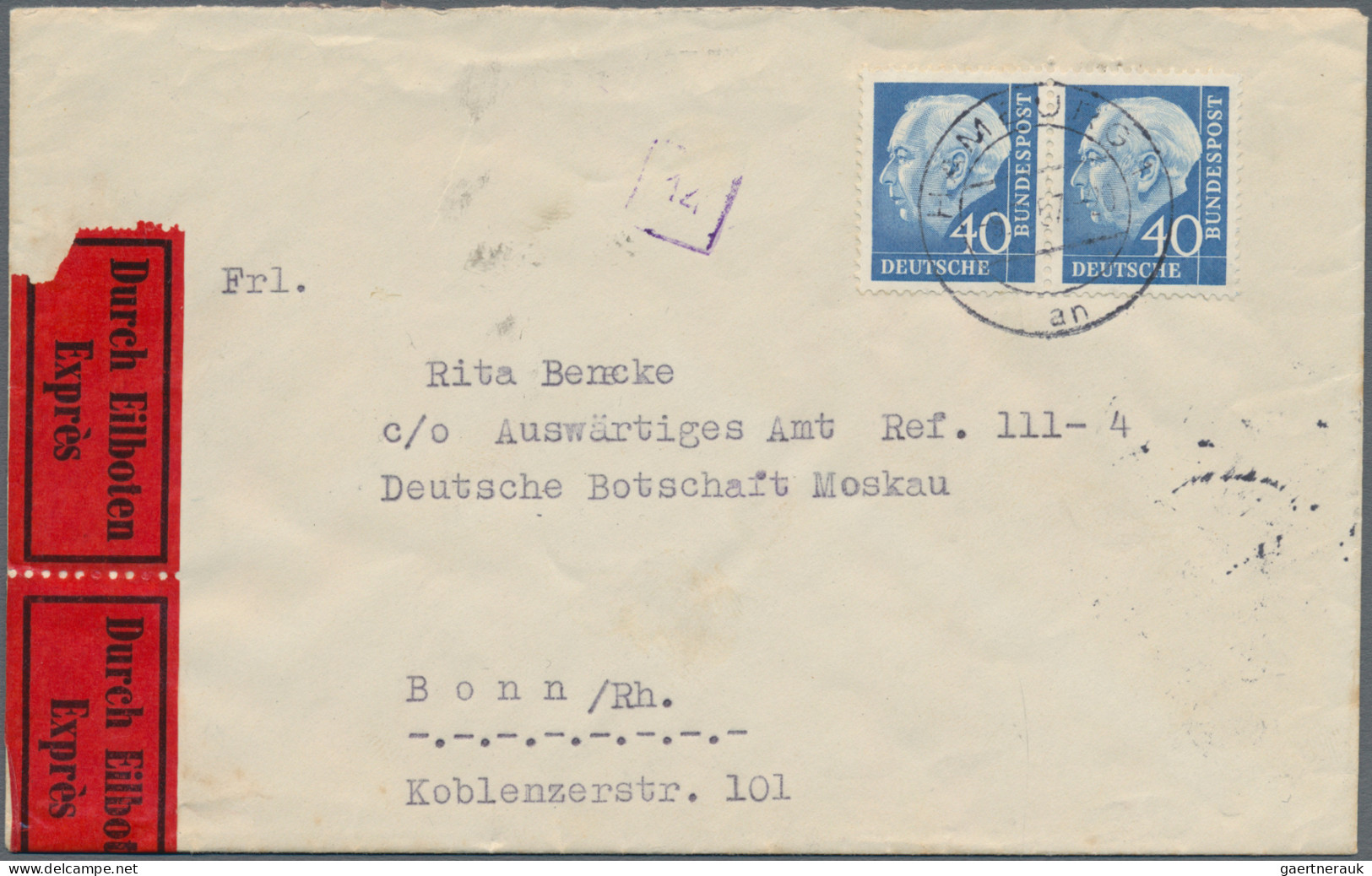 Bundesrepublik Deutschland: 1956/1959, HEUSS II Und Heuss Medaillion, Sammlung M - Verzamelingen