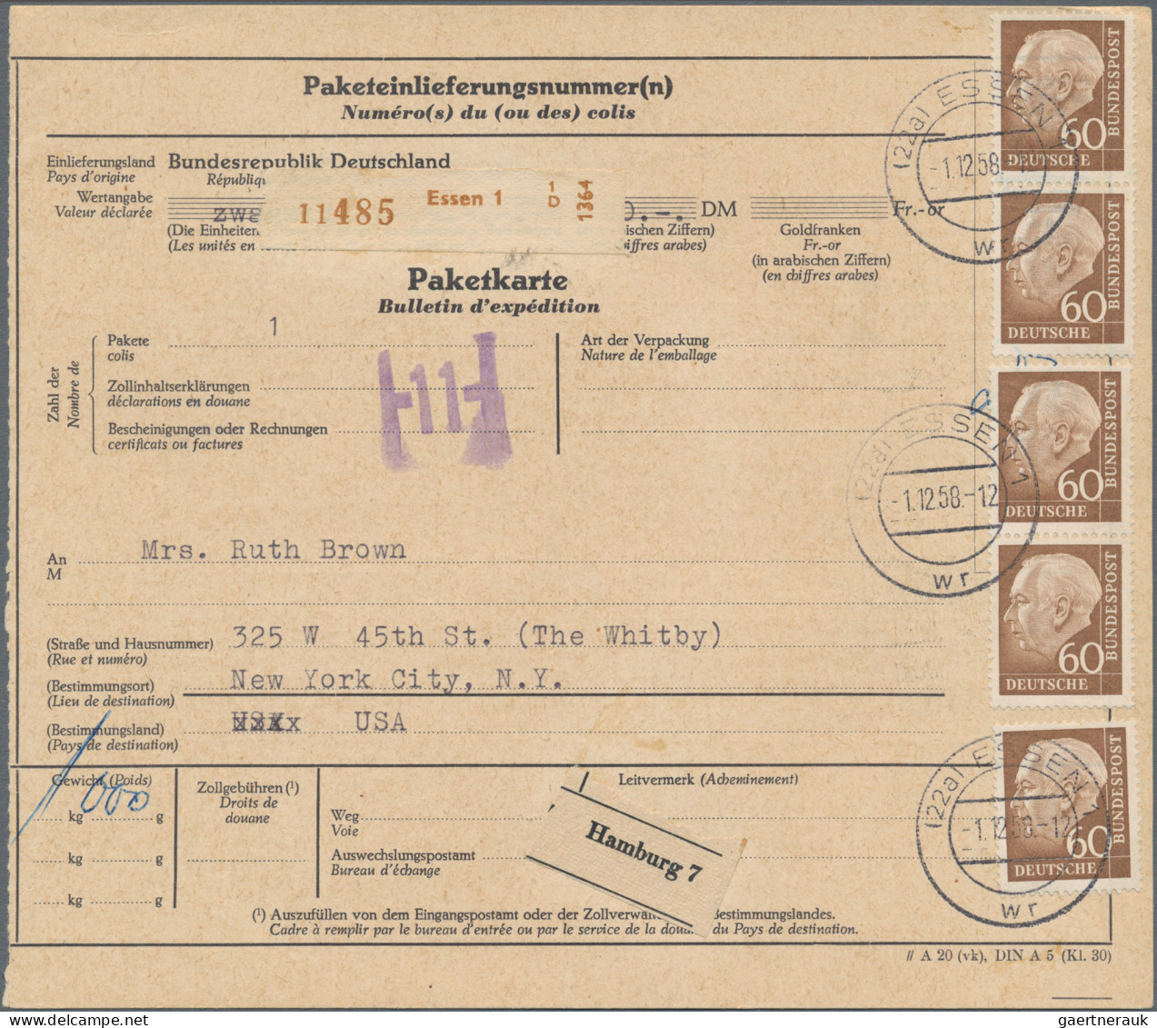 Bundesrepublik Deutschland: 1956/1959, HEUSS II und Heuss Medaillion, Sammlung m
