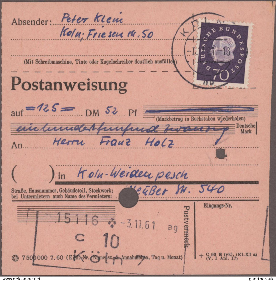 Bundesrepublik Deutschland: 1960/1962, Heuss I/III, Umfangreiche Sammlung Von Ca - Sammlungen