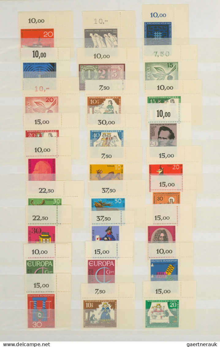 Bundesrepublik Deutschland: 1965/1994, BOGENECKE RECHTS OBEN, Postfrische Sammlu - Verzamelingen