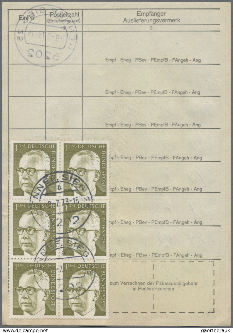 Bundesrepublik Deutschland: 1973/1980, Partie Von Ca. 90 Stück "Paketzustelllist - Sammlungen