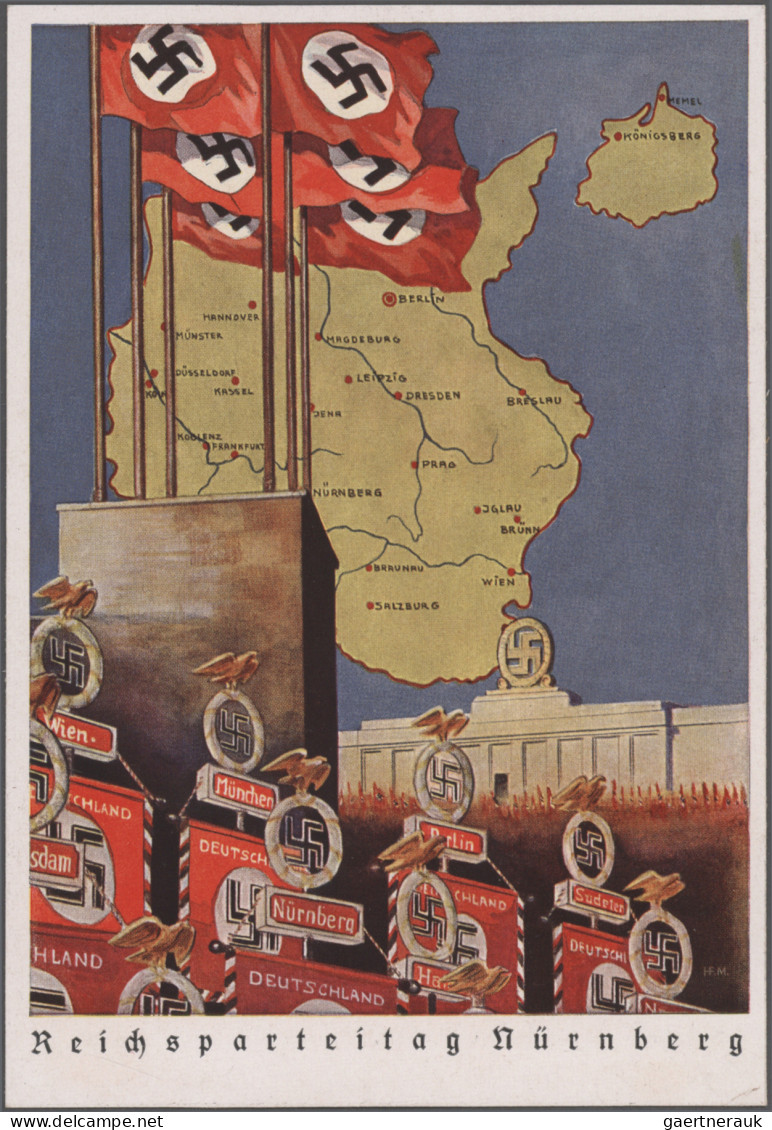 Ansichtskarten: Propaganda: 1933/1945, WK II, Album Mit Rund 45 Zum Teil Bessere - Partis Politiques & élections