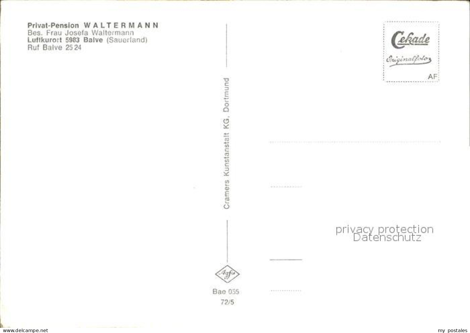 72201841 Balve Pension Waltermann Balve - Autres & Non Classés