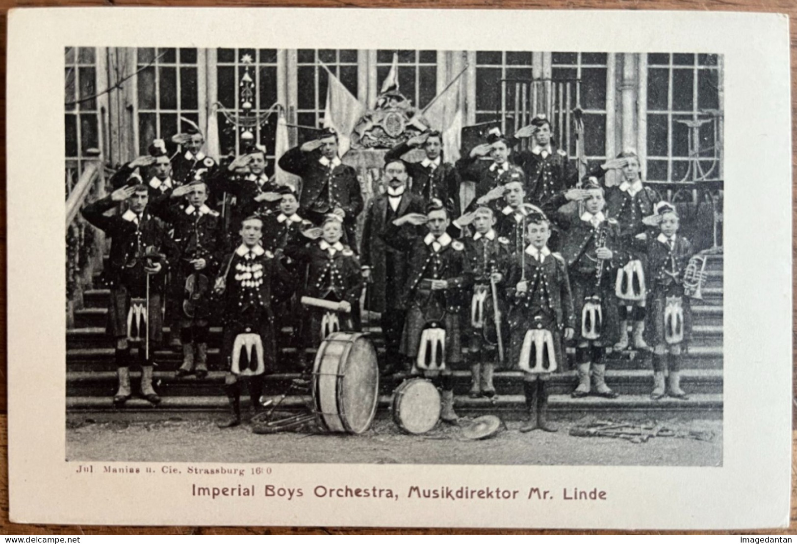 Strasbourg - Sur Le Parvis Du Château D'Angleterre? - Imperial Boys Orchestra - Musikdirektor Mr Linde - Jul. Manias - Straatsburg