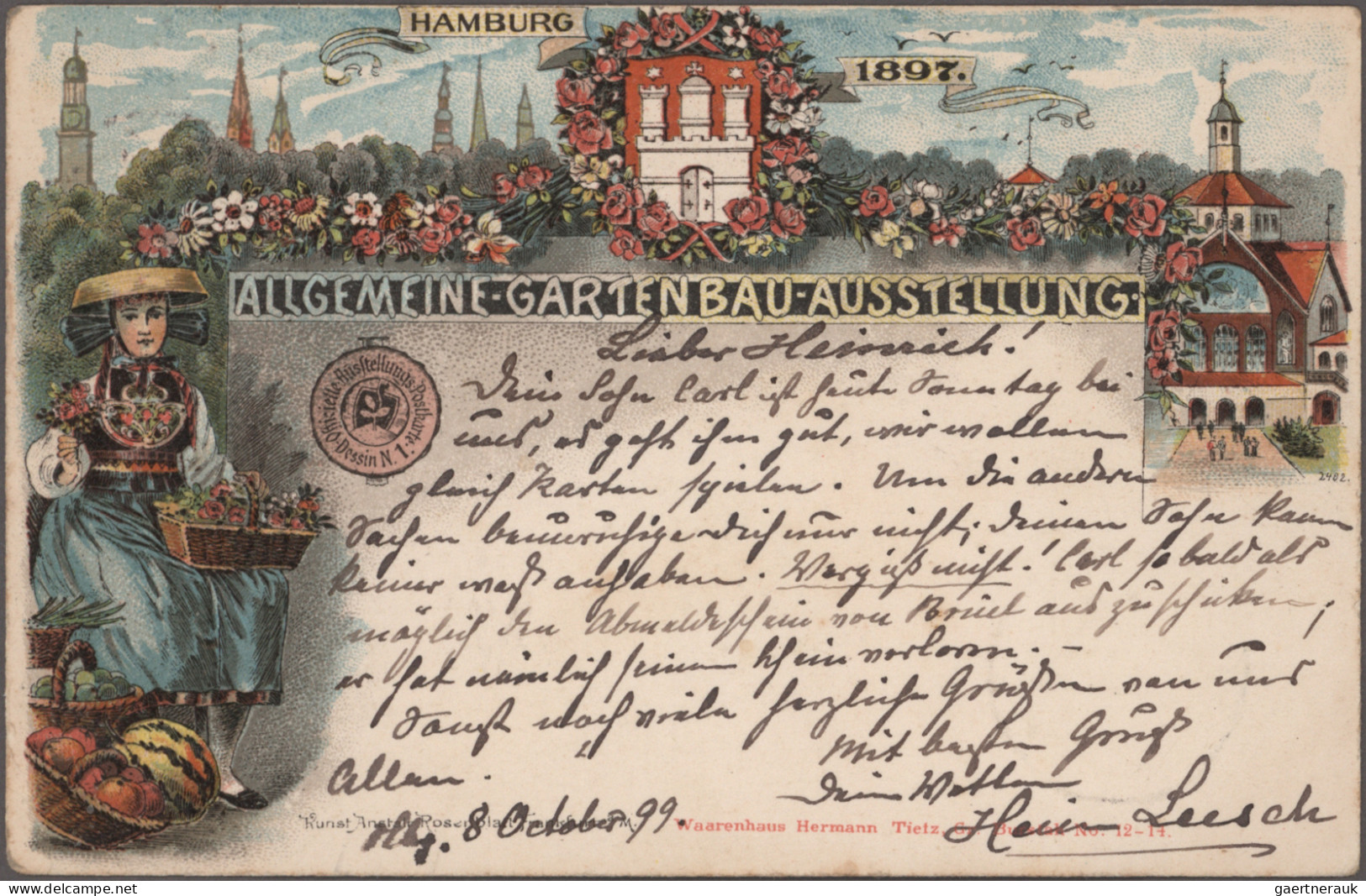 Ansichtskarten: Hamburg: 1895 Ab: Nette Partie In 4 Alben Mit überwiegend Gelauf - Sonstige & Ohne Zuordnung