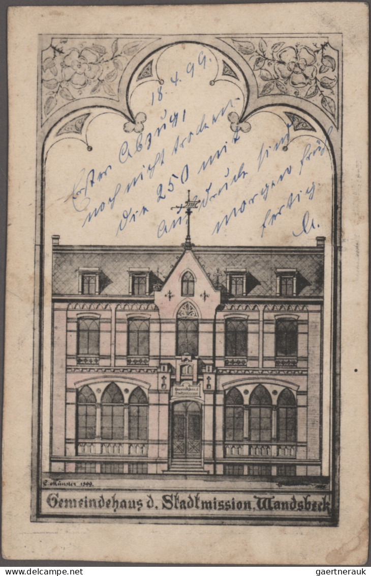 Ansichtskarten: Hamburg: 1895 ab: Nette Partie in 4 Alben mit überwiegend gelauf