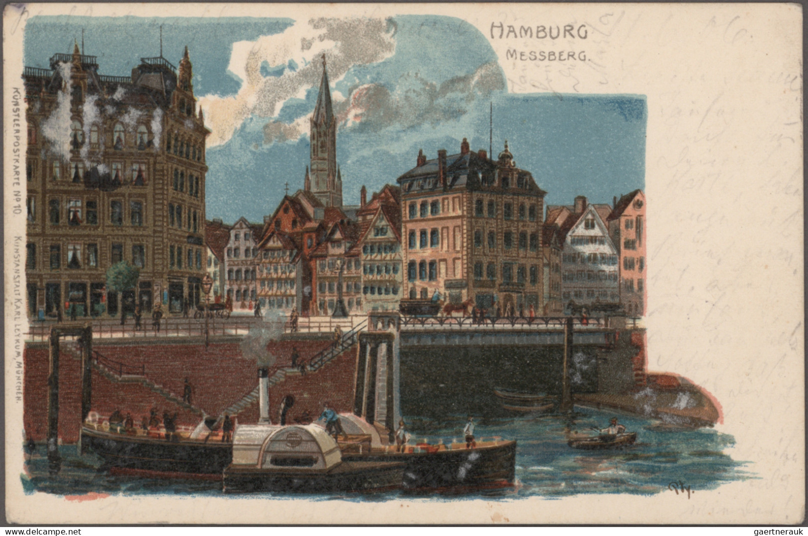 Ansichtskarten: Hamburg: 1895 ab: Nette Partie in 4 Alben mit überwiegend gelauf