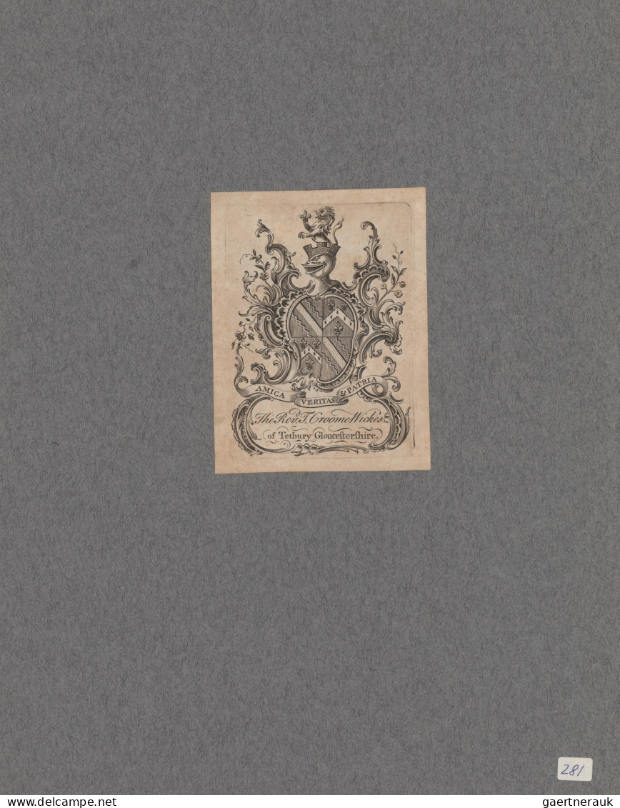 Varia (im Ansichtskartenkatalog): 1800/1850 (ca.), Ex Libris, Vielseitige Sammlu - Autres & Non Classés