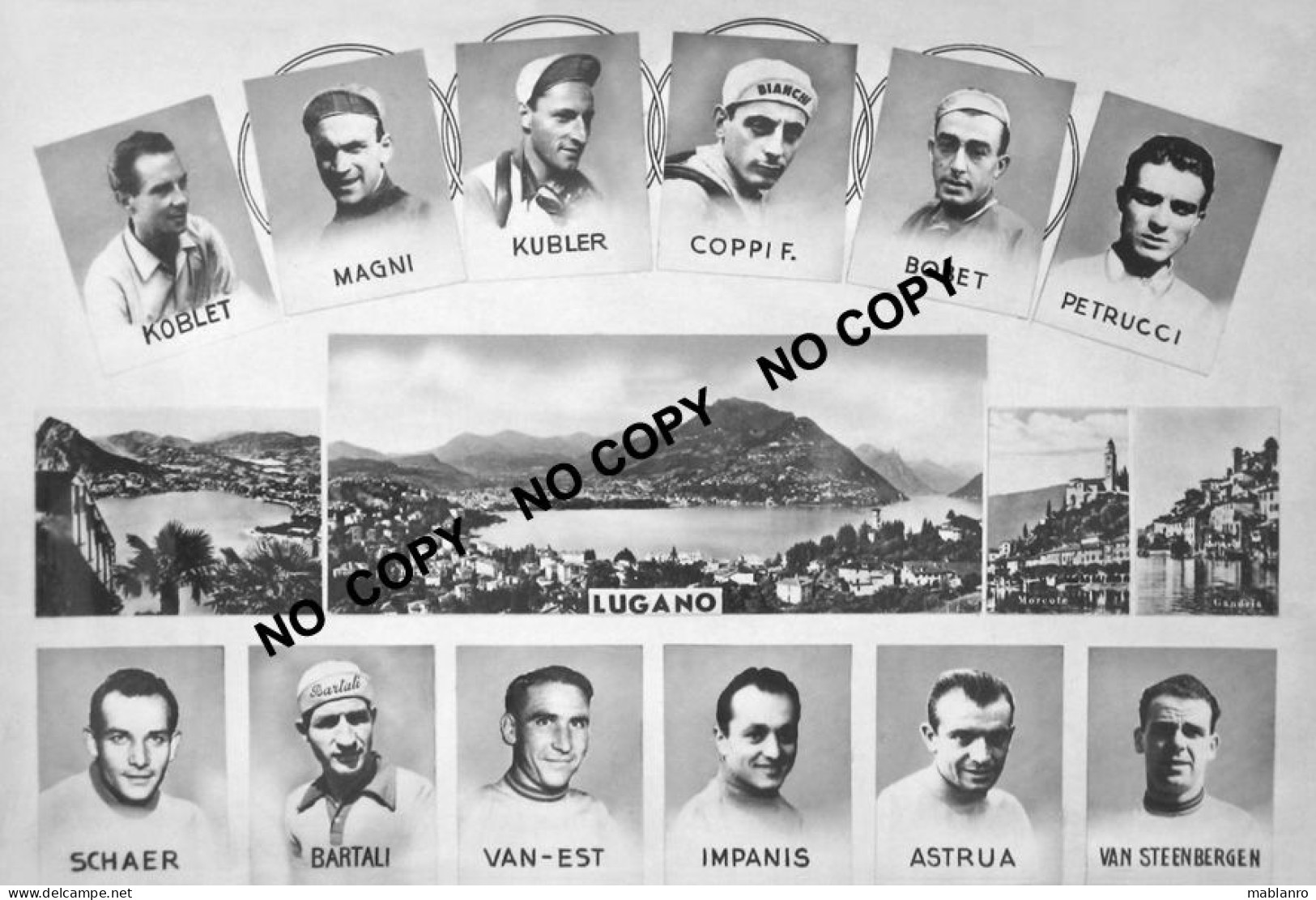 PHOTO CYCLISME REENFORCE GRAND QUALITÉ ( NO CARTE ), GRAN PREMIO LUGANO 1955 - Cycling