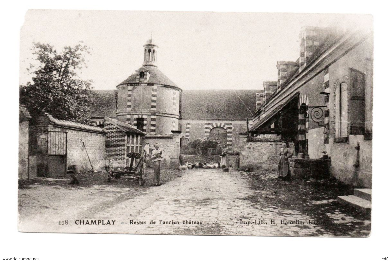 89 CHAMPLAY - Restes De L'Ancien Château N° 118 - Edit Hamelin 1905 - Enfant - Faucheuse - Volailles - Petite Pliure - Sonstige & Ohne Zuordnung