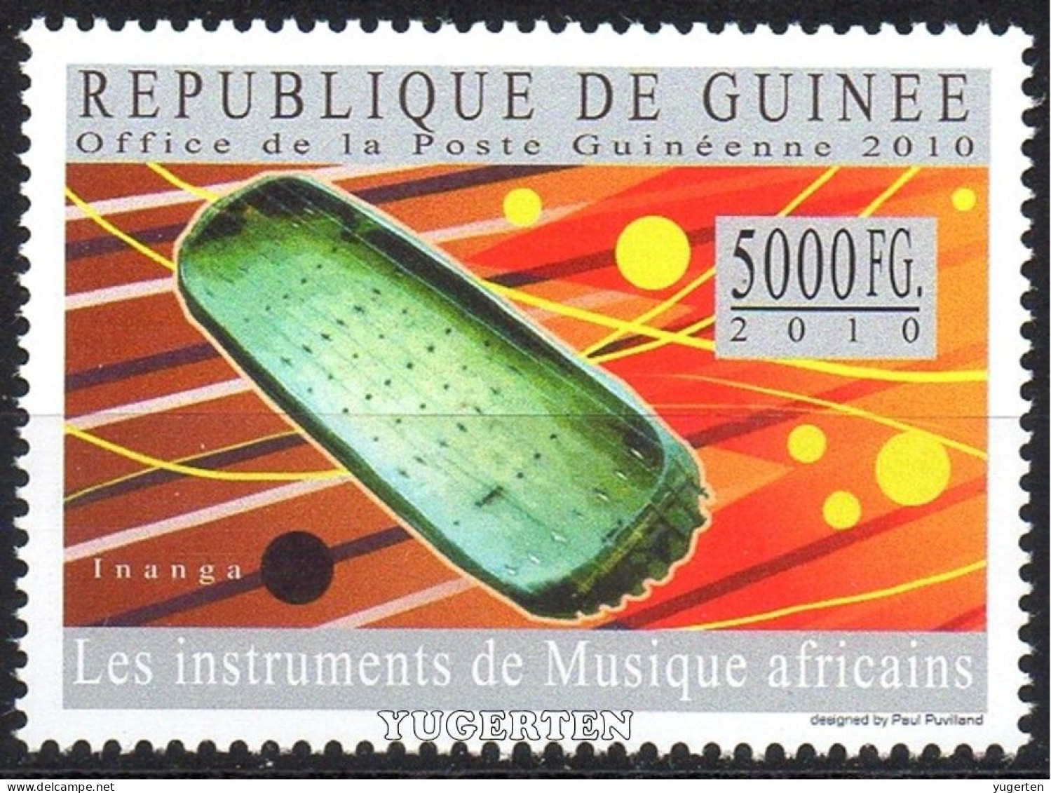 GUINEA 2010 - 1v - MNH - Africa Music Instruments - Inanga - Musique, Muziek, Musik - Musikinstrumente - Musica - Musique