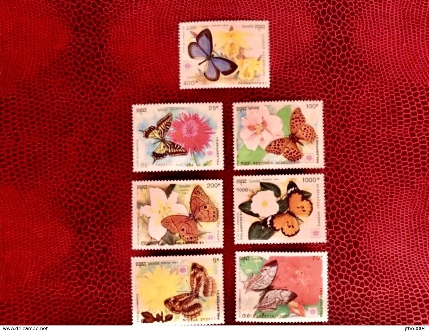 CAMBODGE 1991 7v Neuf ** MNH Mi 1175 / 1181 Farfalle Papillons Butterflies Mariposa Schmetterlinge CAMBODIA KAMBODSCHA - Papillons