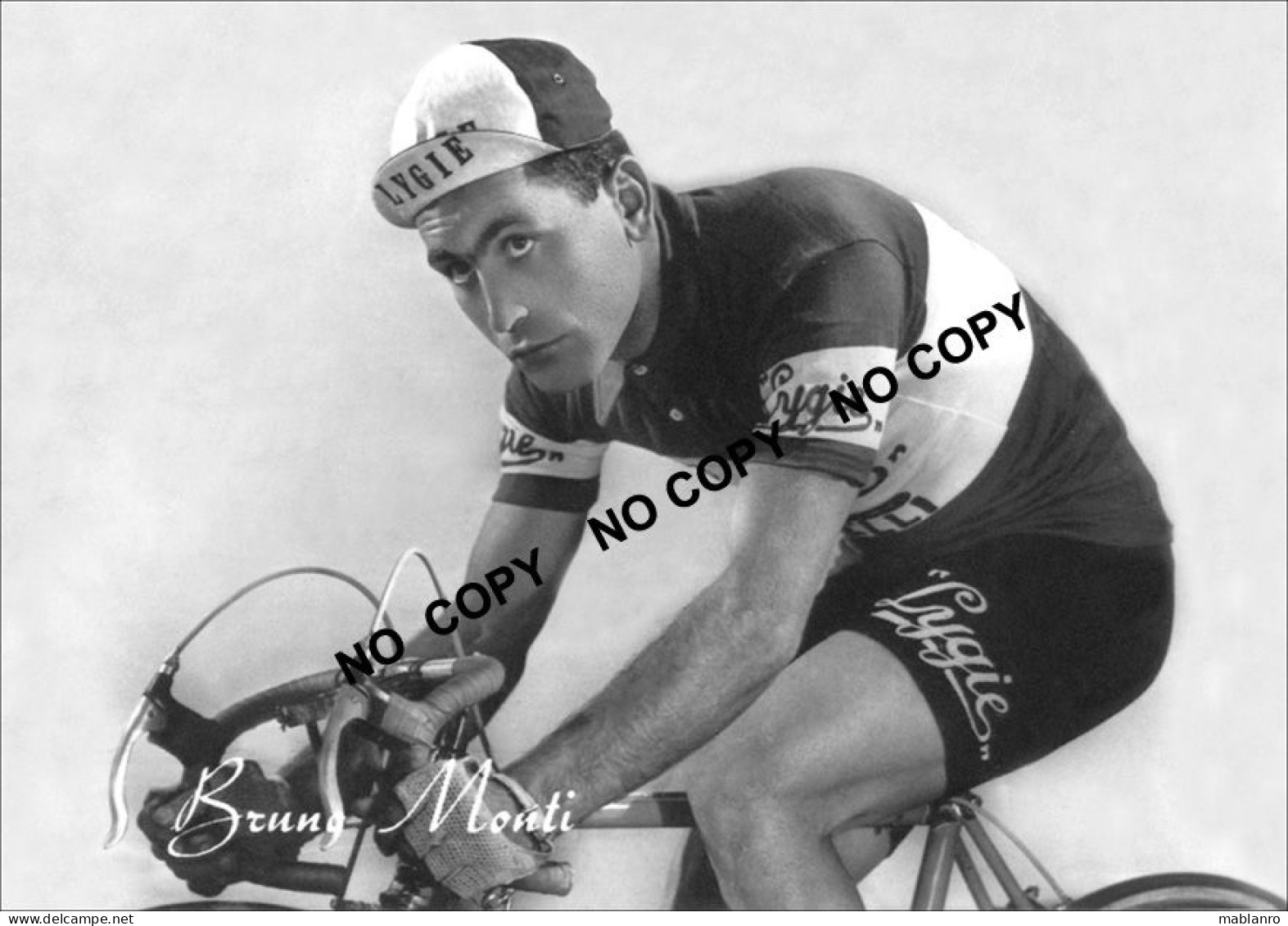 PHOTO CYCLISME REENFORCE GRAND QUALITÉ ( NO CARTE ), BRUNO MONTI TEAM LYGIE 1955 - Radsport