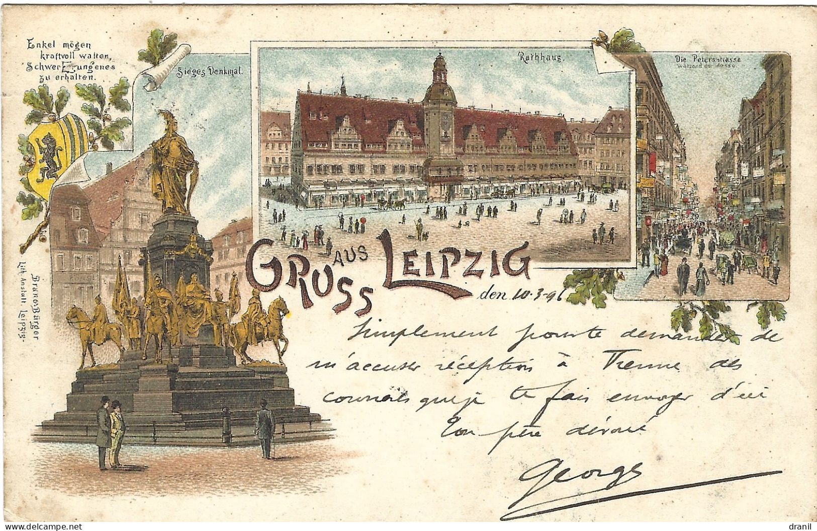 ALLEMAGNE - GRUSS AUS LEIPZIG - Précurseur - 1896 - Leipzig