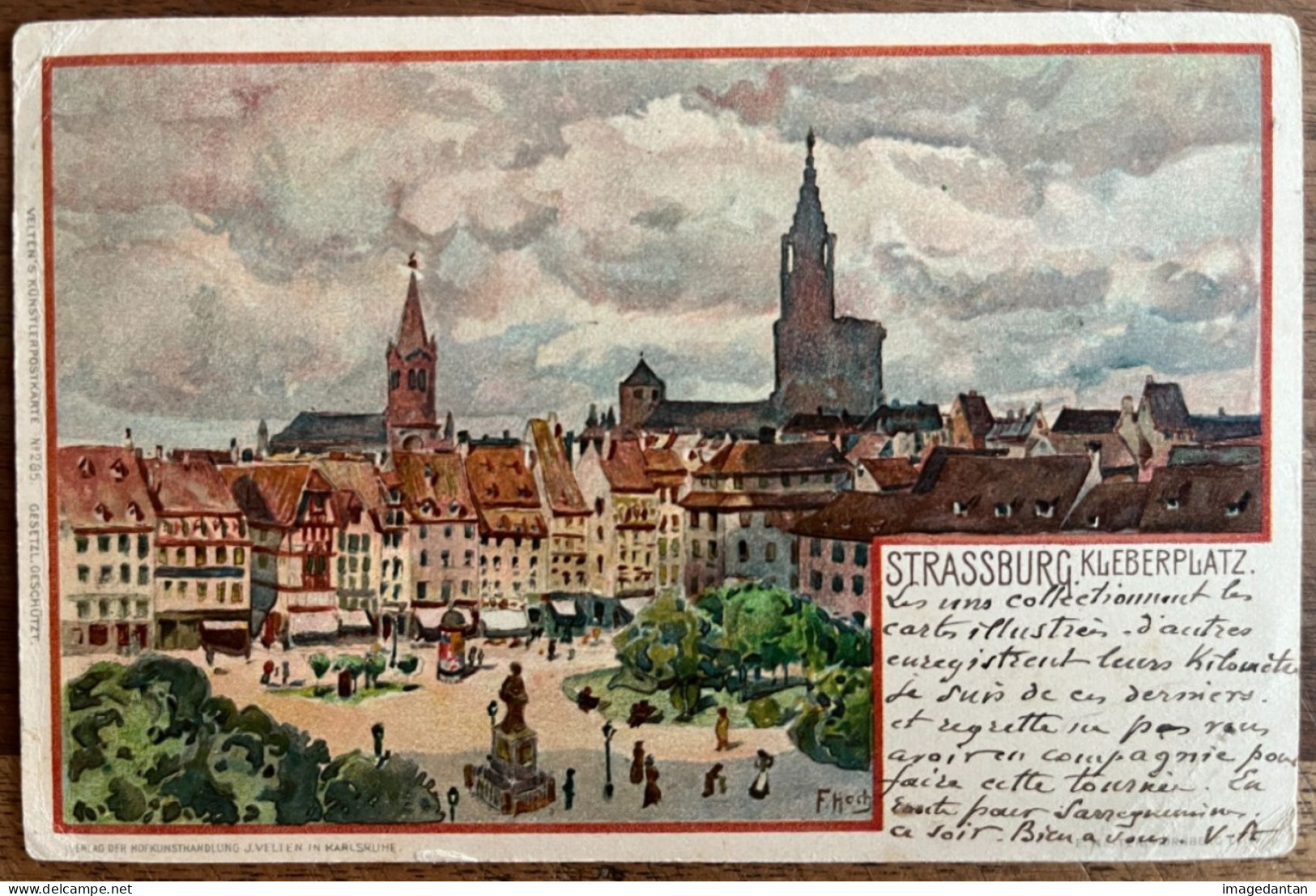 Strasbourg - Place Kléber - Illustrateur F. HOCH - A Circulé Le 28/08/1900 - Straatsburg