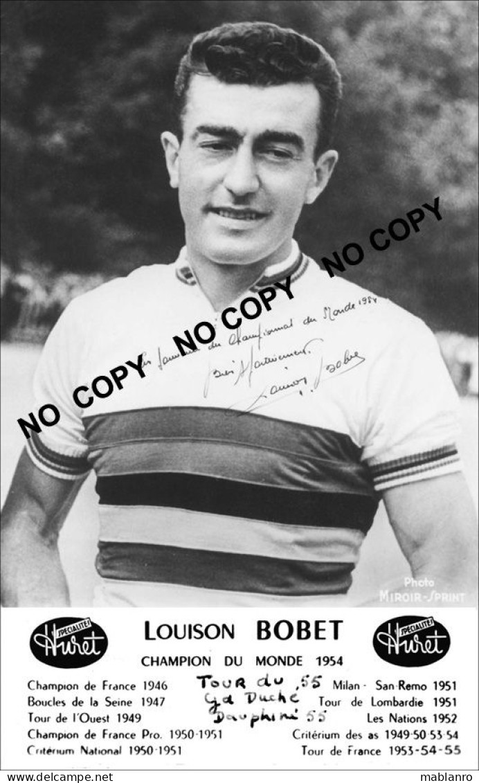 PHOTO CYCLISME REENFORCE GRAND QUALITÉ ( NO CARTE ), LOUISON BOBET 1955 - Wielrennen