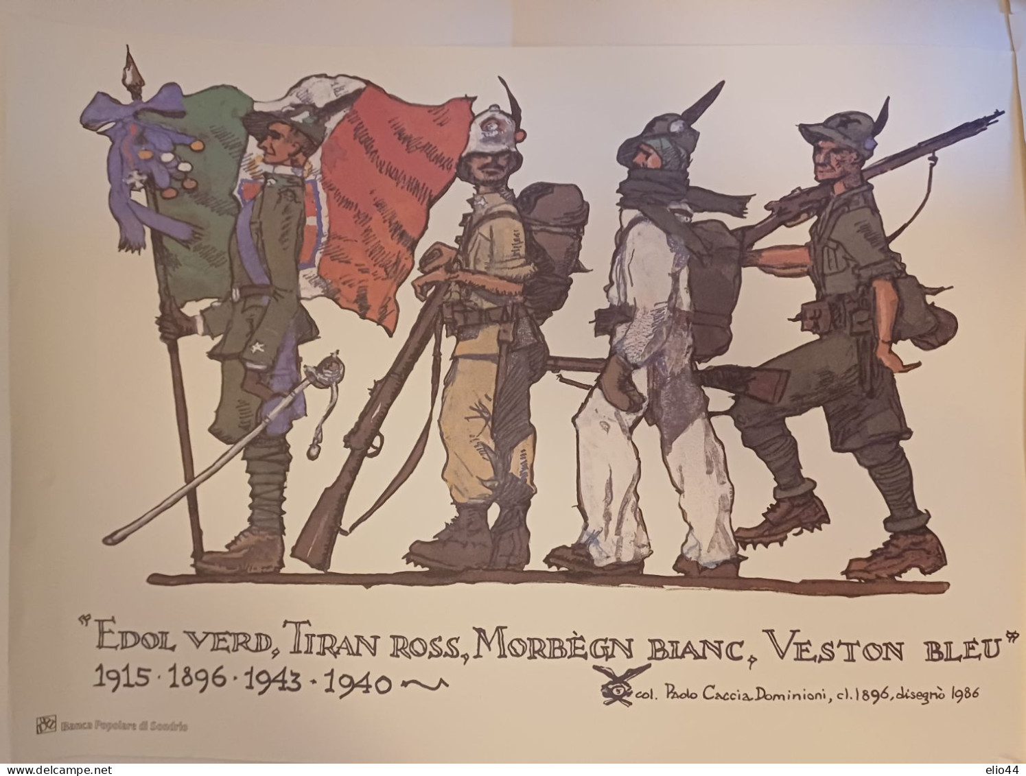 Altri Temi E Collezioni - Poster Alpini - ALPINI -n° 2 Litografie A Colori Di Paolo Caccia Dominioni 1986 - - Autres & Non Classés