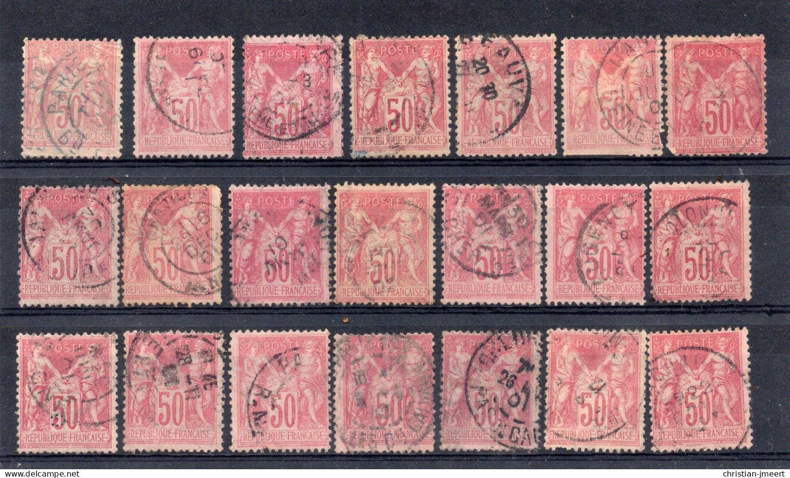 France Types Sage  21 Timbres  Pour Recherches - 1876-1898 Sage (Type II)