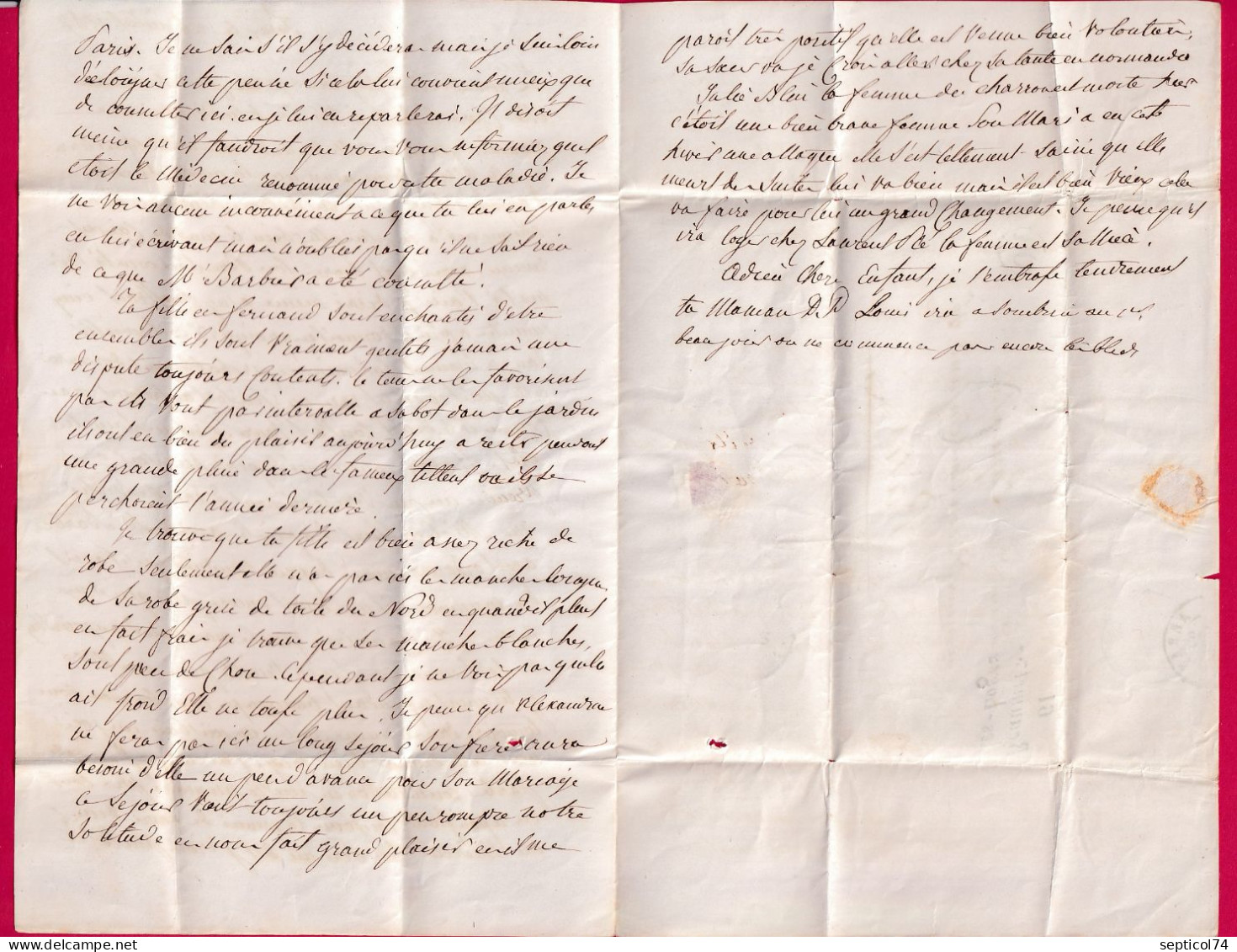 CURSIVE 61 BEAUMETZ LES LOGES PAS DE CALAIS OR FOSSEUX POUR PARIS 1849 LETTRE - 1801-1848: Précurseurs XIX