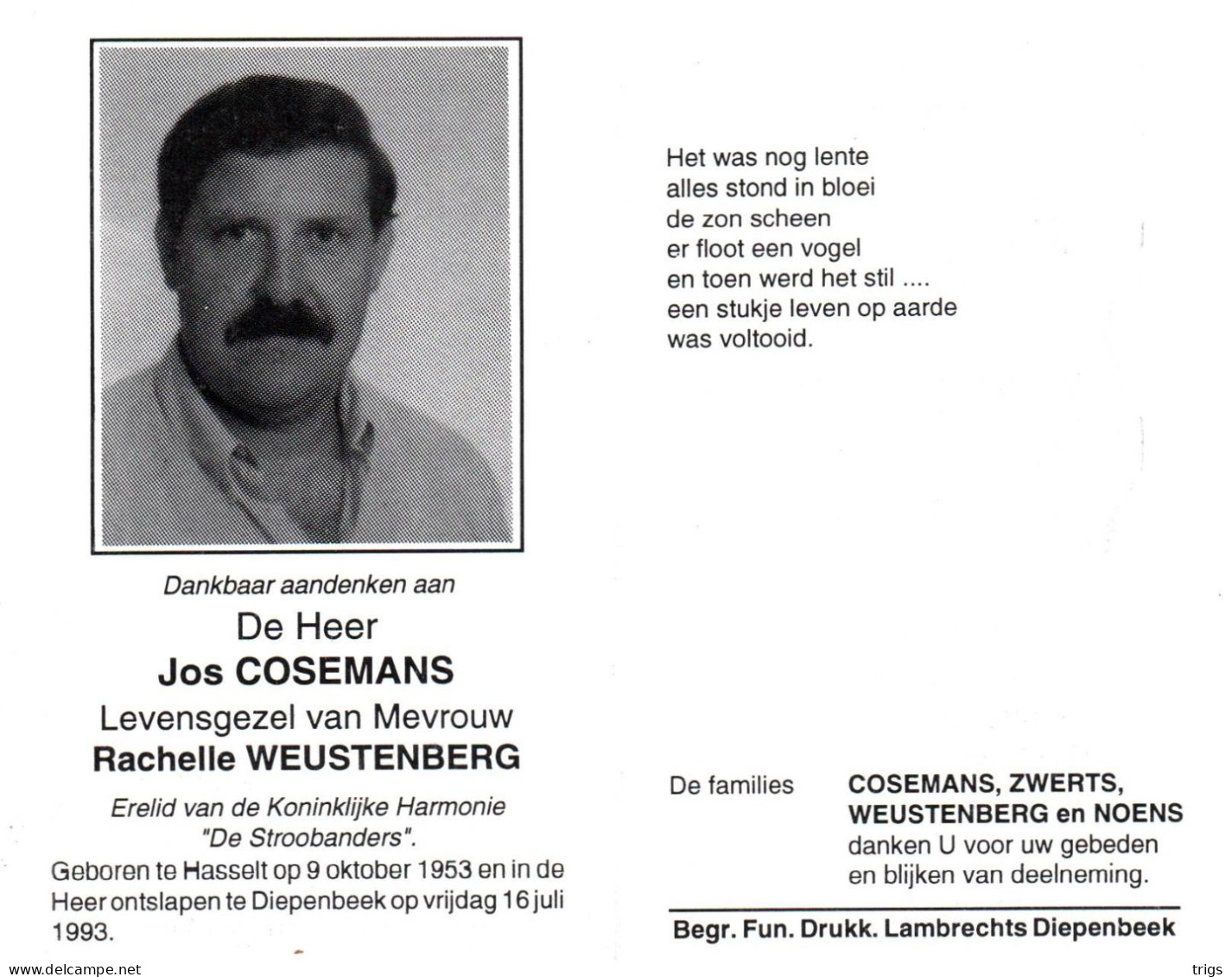 Jos Cosemans (1953-1993) - Images Religieuses