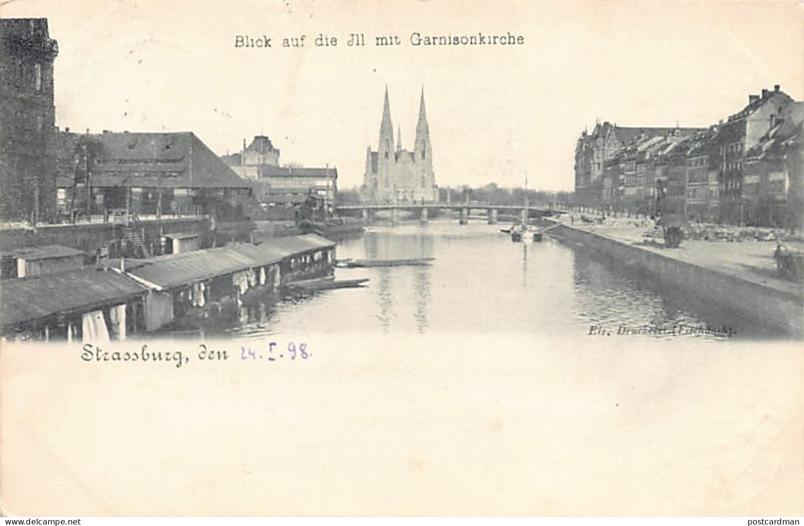 STRASBOURG - Vue Sur L'Ill Et L'église Saint Jean - Blick Auf Die Ill Mit Granisonkirche - Strasbourg