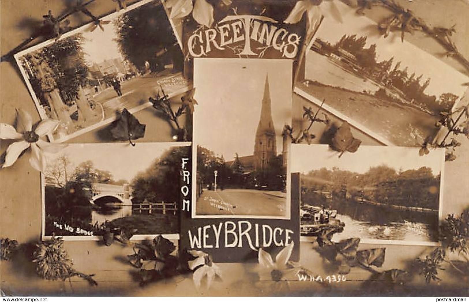 England - WEYBRIDGE - Greetings From - REAL PHOTO - Surrey