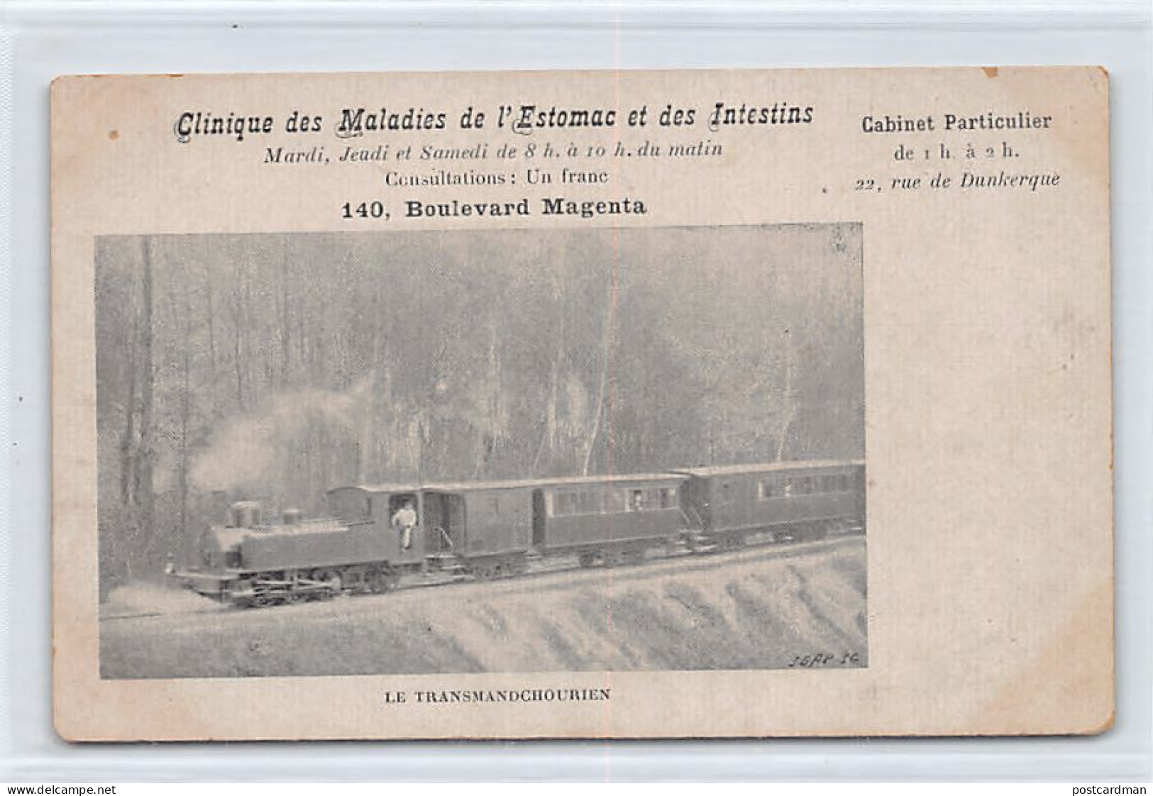 CHINA - China Far East Railway - Trans-Manchurian Line - Publ. Clinique Des Maladies  - Chine