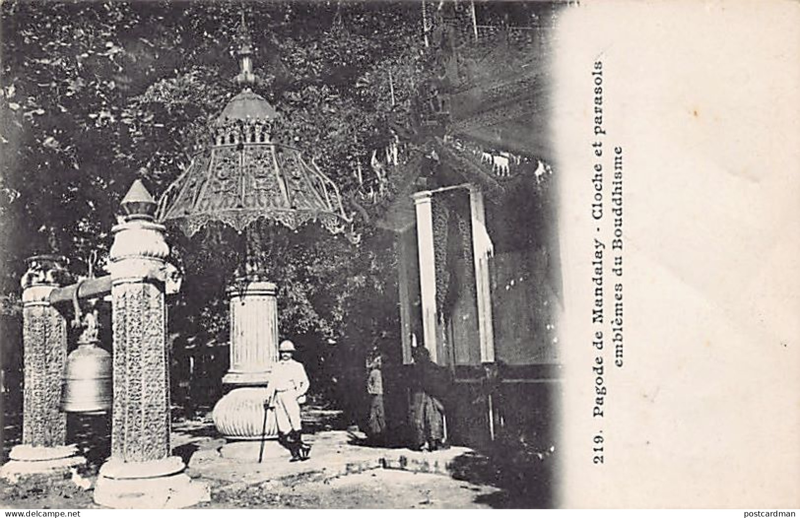 MYANMAR Burma - MANDALAY - The Bell At Kuthodaw Pagoda - Publ. Messageries Maritimes 219 - Myanmar (Burma)