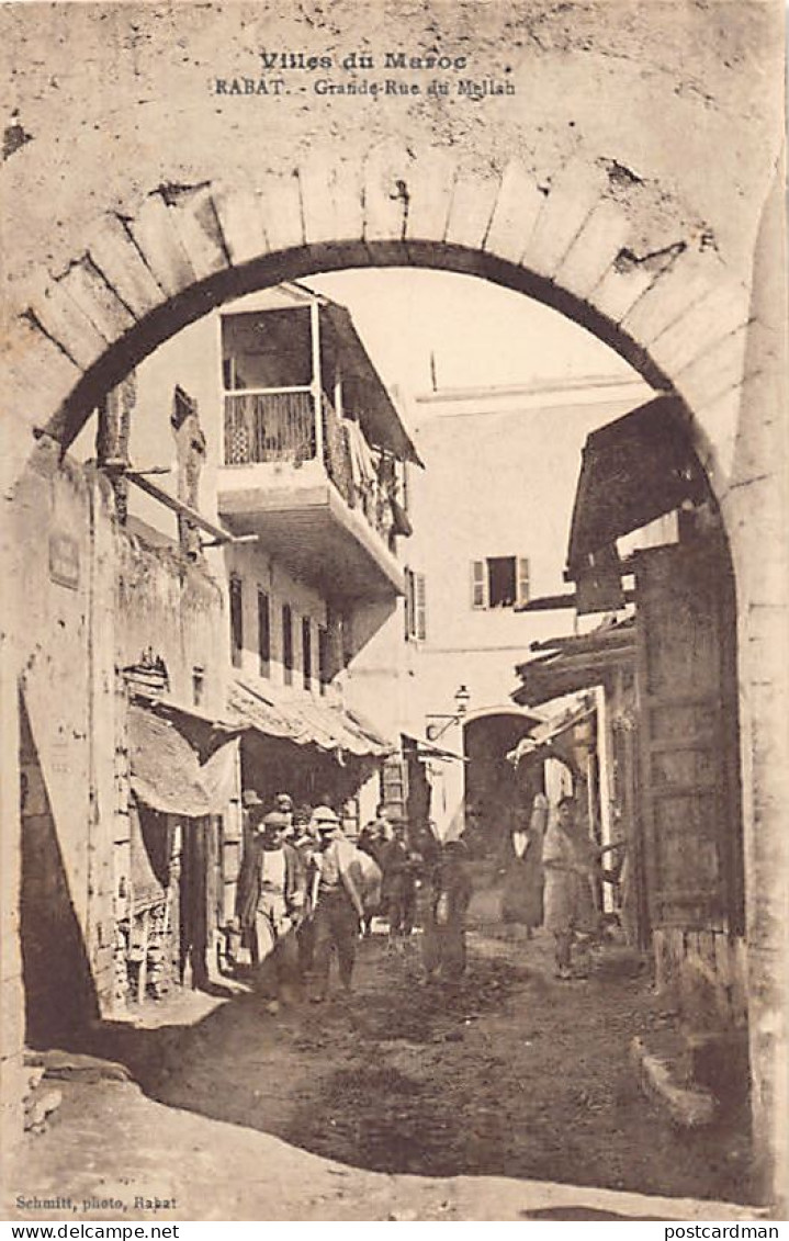 JUDAICA - Maroc - RABAT - Grande Rue Du Mellah, Quartier Juif - Ed.Schmitt  - Judaísmo