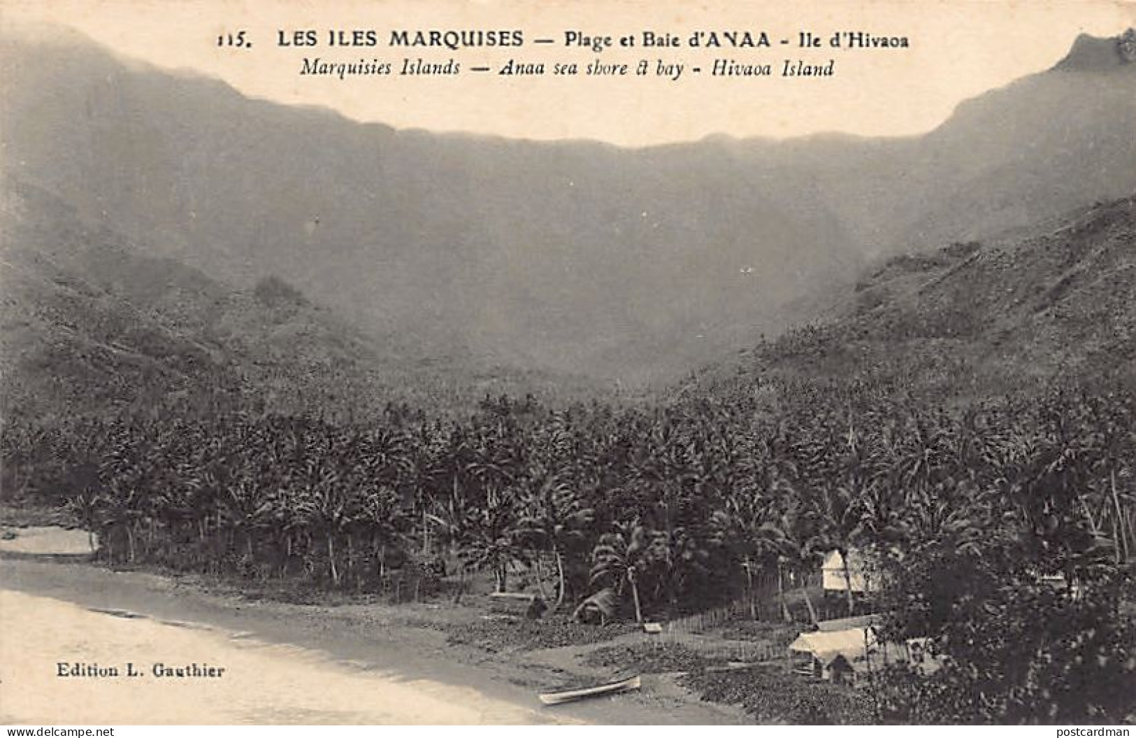 Polynésie - Iles Marquises - Plage Et Baie D'ANAA, Ile D'HIVAOA - Ed. L. Gauthier. - Polynésie Française