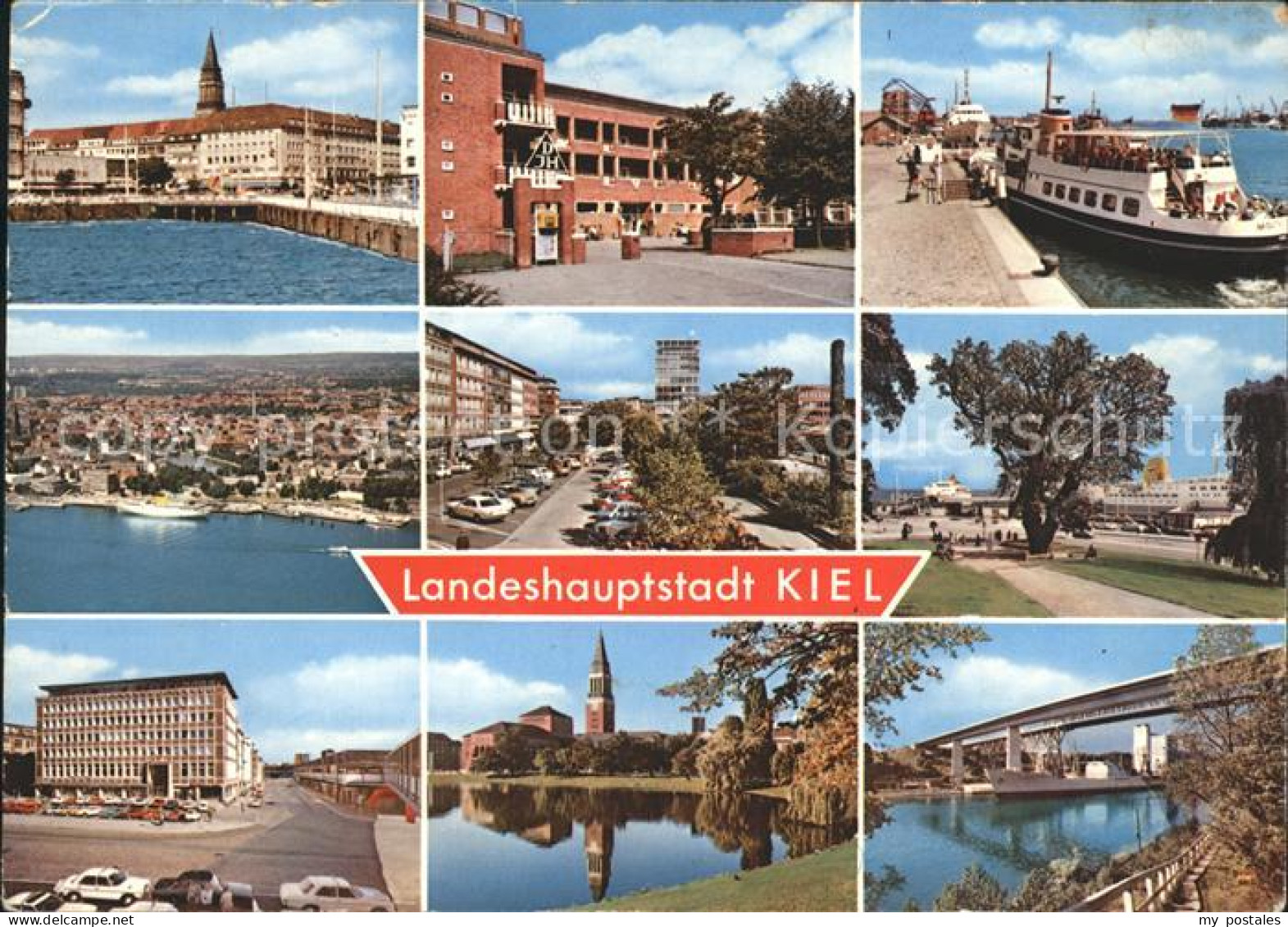 72198863 Kiel Promenade Schule Kai Dampfer Total Strassenpartie Gebaeude Kirche  - Kiel