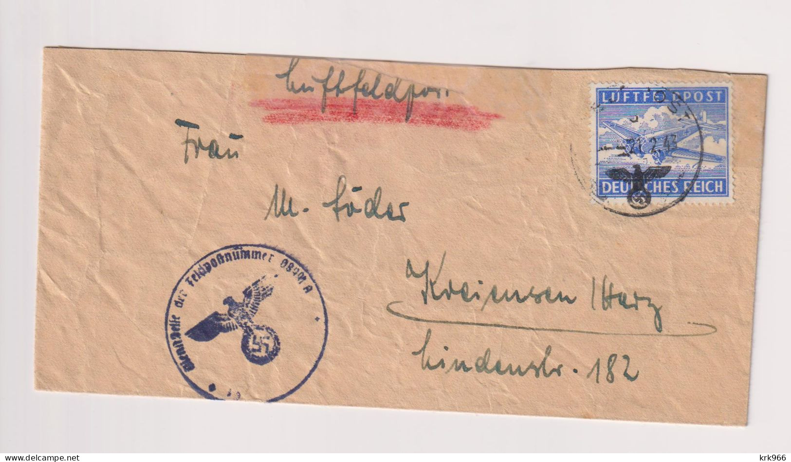 GERMANY WW II 1943 Military Airmail Cover - Cartas & Documentos