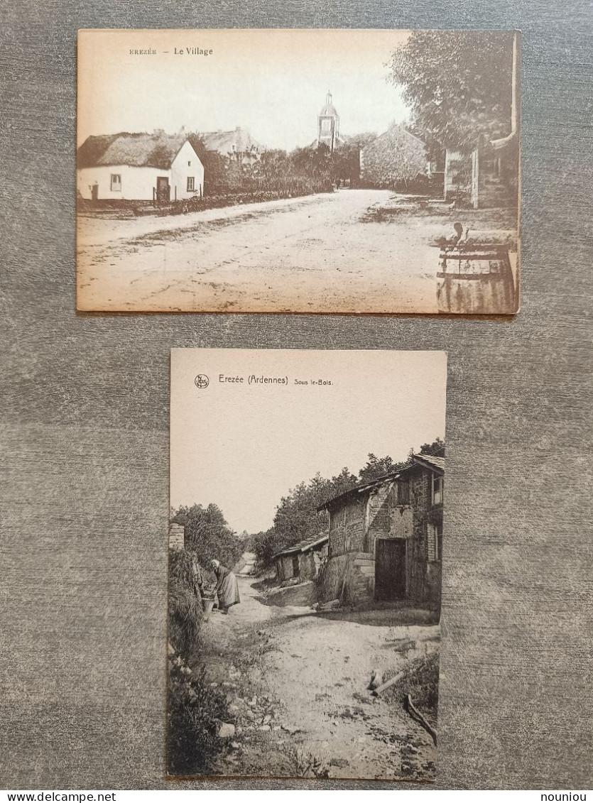 Lot 2 Cpa Erezee - Sous Le-bois - Le Village - Delvaux - Hotel De Belle-Vue - Defoin - Erezée