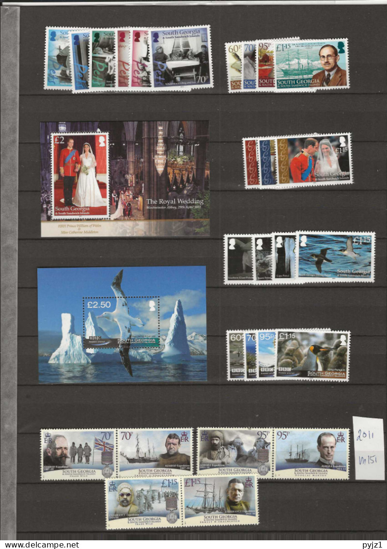 2011 MNH South Georgia Year Collection Postfris** - Zuid-Georgia