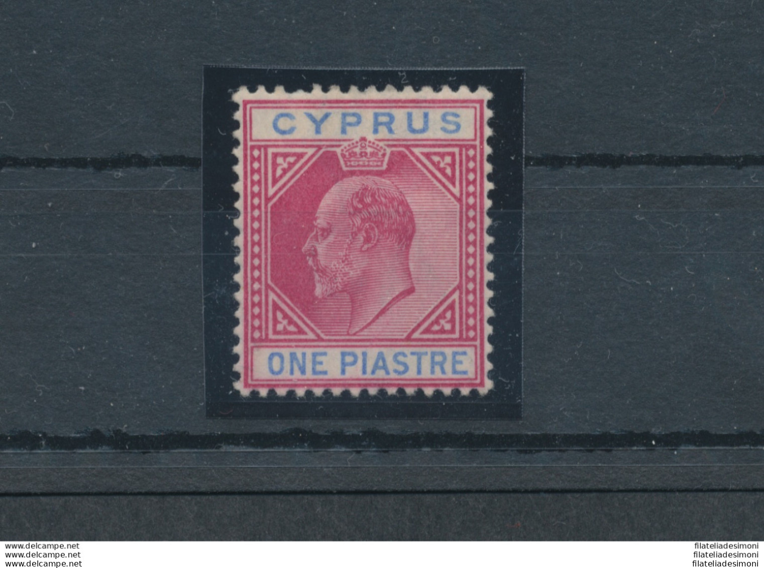 1902-04 Cipro, Stanley Gibbons N. 52 - 1 Piastre Carmine And Blue - MH* - Autres & Non Classés