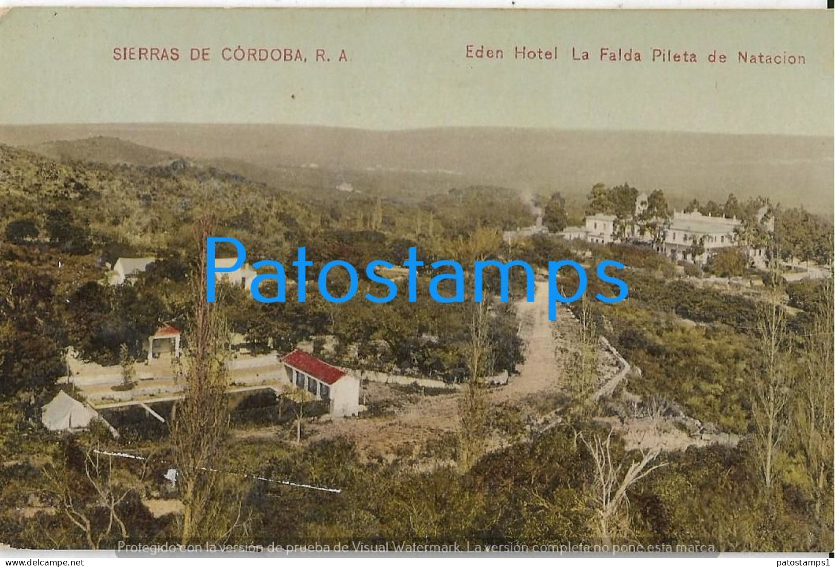 229266 ARGENTINA CORDOBA EDEN HOTEL LA FALDA PLETA DE NATACION POSTAL POSTCARD - Argentine