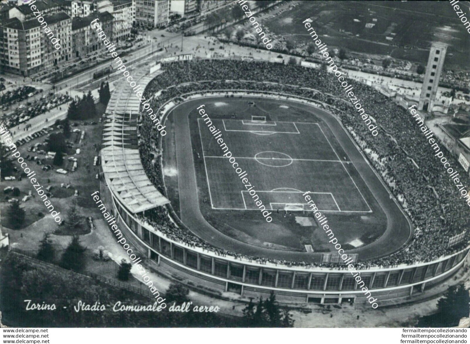 Bu241 Cartolina Torino Citta' Stadio Comunale Dall'aereo Piemonte - Other & Unclassified