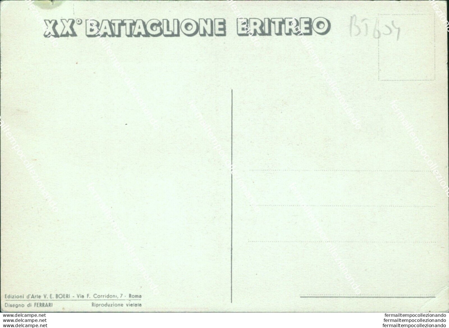 Bt604 Cartolina Militare Colonie Coloniale XX Battaglione Eritreo  Www2 - Sonstige & Ohne Zuordnung