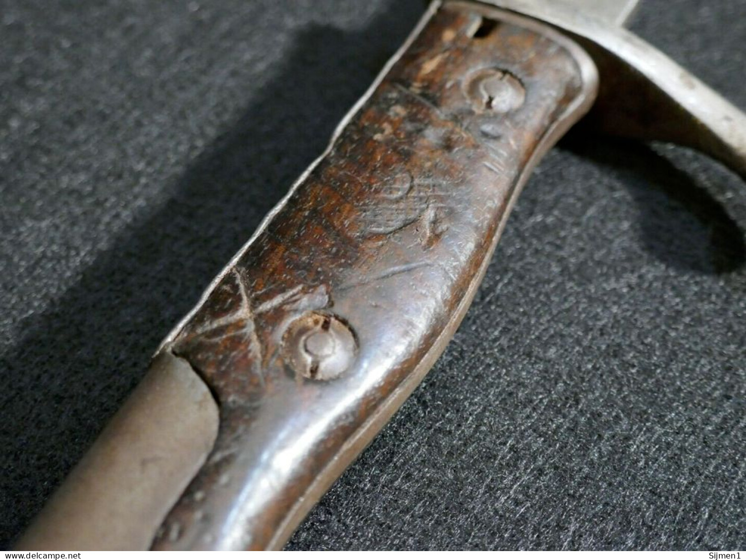 Lame de boucher impériale allemande de la Première Guerre mondiale, baïonnette 'Mauser', couteau de tranchée coupé 1917