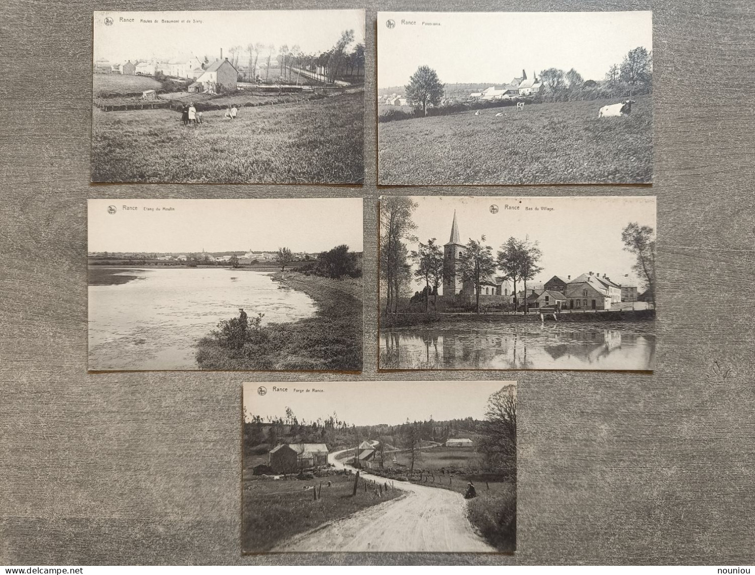 Lot 5 Cpa Rance - Route De Beaumont Et Sivry - Etant Du Moulin - Forge - Panorama Et Village - Sivry-Rance