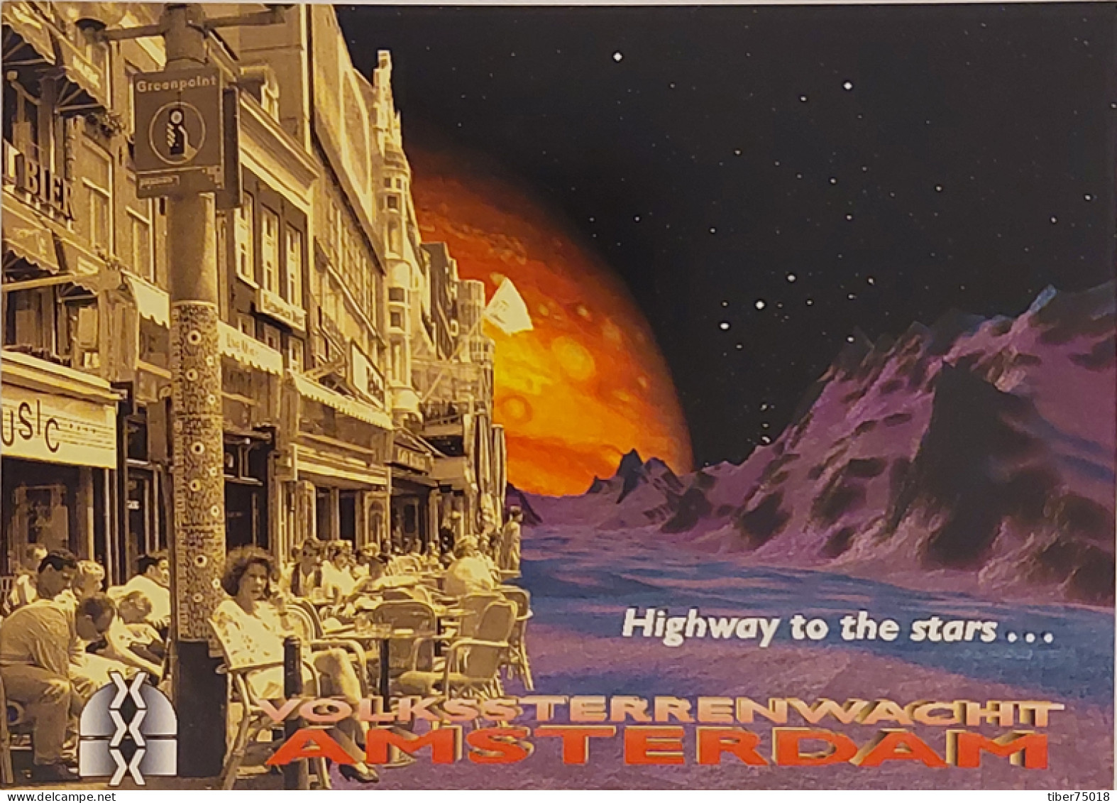 Carte Postale - Volkssterrenwacht Amsterdam (terrasse De Café) Highway To The Stars... - Publicité