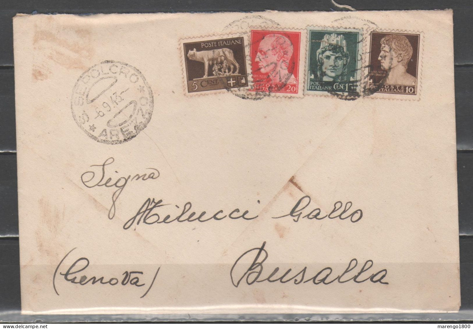 ITALIA 1943 - Lettera Con Imperiale 5, 10, 15 E 20 C.          (g9693) - Marcofilía