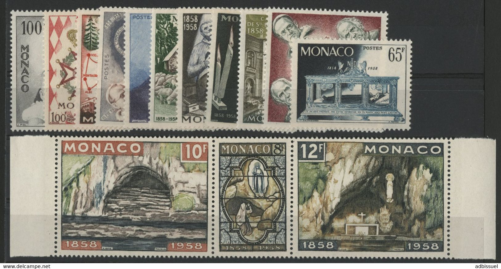 MONACO Année Complète 1958 N° 489 à 502 Neufs ** MNH Soit 14 Timbres. - Années Complètes